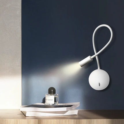 Applique murale LED liseuse 3W avec interrupteur blanc et noir flexible — LZ4X9T2