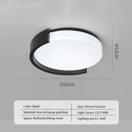 Plafonnier LED rond style nordique pour allées variées — LZ4X9P2