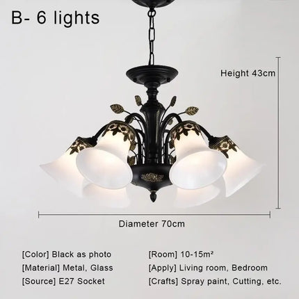 Lustre LED vintage en verre pour intérieur rétro — LZ4X9P2