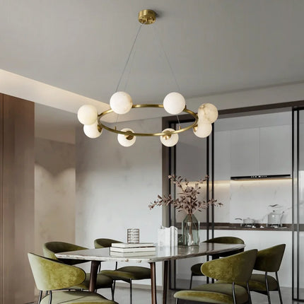 Suspension luxueuse en marbre et cuivre pour éclairage créatif — LZ4X9JQ