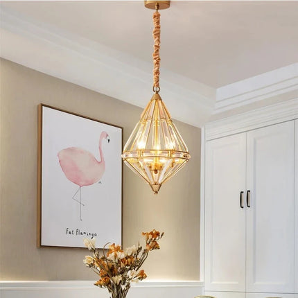 Suspension en cristal doré au design nordique élégant — LZ4X9P
