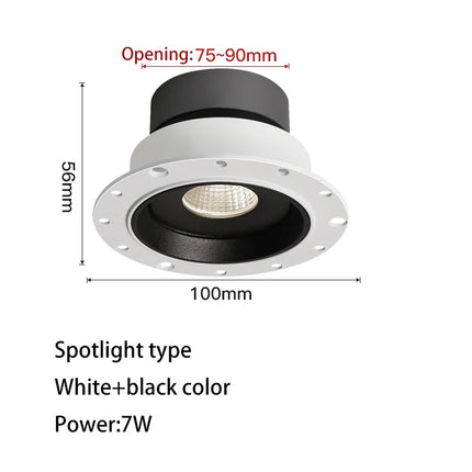 Spot LED ultra fin sans cadre anti-éblouissement pour intérieur — LZ4X9T2