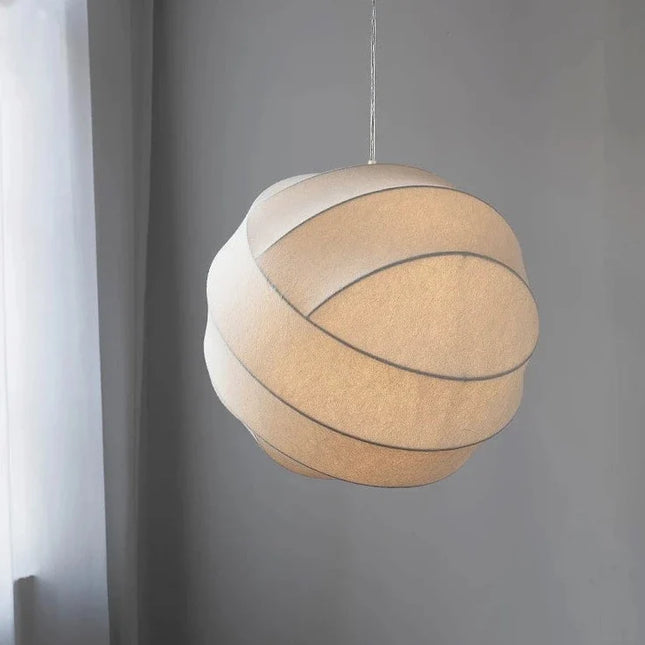 Lustre boule design en tissu style soie fait à la main