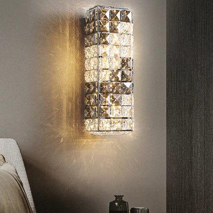 Applique murale moderne en acier inoxydable et cristal — LZ4X9P