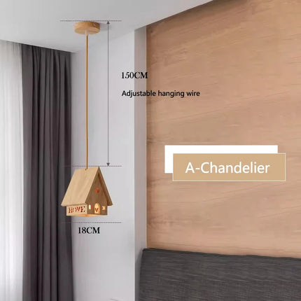 Applique murale en bois massif style chalet pour chambre enfant — LZ4D7Q9