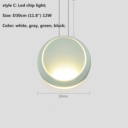 Suspension LED ronde en résine style nordique pour salle à manger — LZ4X9P