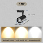 12W Noir 1PCS / Lumière chaude / CHINE