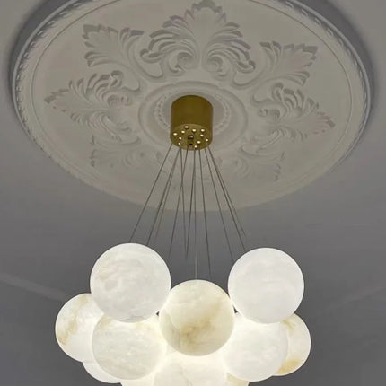 Lustre en cuivre avec marbre naturel espagnol pour décoration moderne — LZ4KJ9