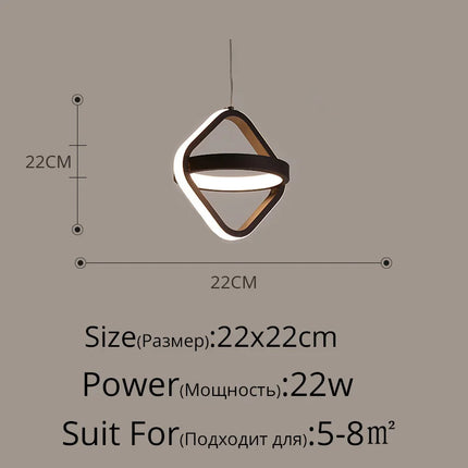 suspension led moderne pour éclairage intérieur design élégant