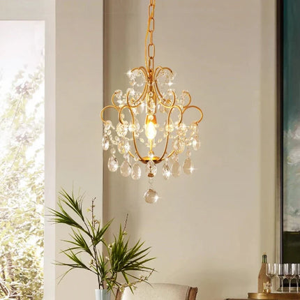 Lustre en cristal américain rétro pour décoration intérieure élégante — LZ4X9Q
