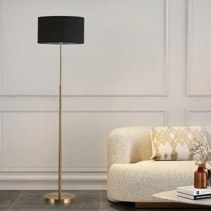 Lampadaire moderne en métal avec abat-jour en tissu — LZ4X9Q2