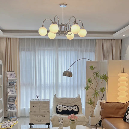 Lustre moderne en chrome avec suspension en verre transparent — LZ4X9B