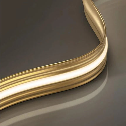 Lustre LED en cuivre au design ondulé moderne — LZ4T9XQ