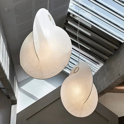 Lustre suspension LED en soie style nordique Wabi Sabi — LZ4X9P2