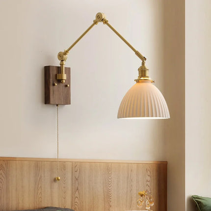 Applique murale LED pivotante en cuivre avec interrupteur à chaîne — LZ4X9T2