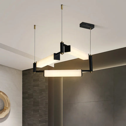 Plafonnier LED suspendu design moderne en marbre blanc — LZ4X9P2Q