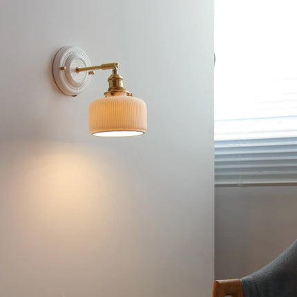 Applique murale LED style nordique japonaise cuivre et blanc — LZ4X9TQ