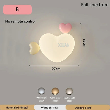 Applique murale LED romantique forme couronne, cœur et nuage pour enfants — LZ4X9T