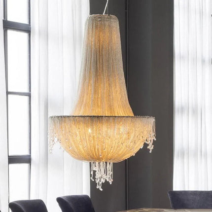 Suspension en cristal transparent au design rétro luxueux — LZ4X9T2