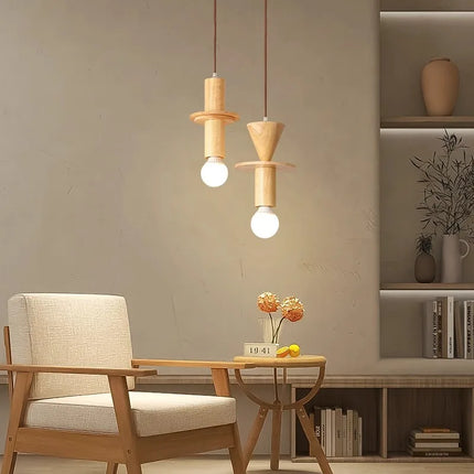 Suspension moderne en rondins style japonais pour intérieur élégant — LZ4X9P2Q