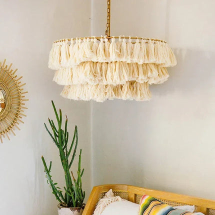 Lustre bohème vintage tissé pour intérieur élégant — LZ4P9XQ