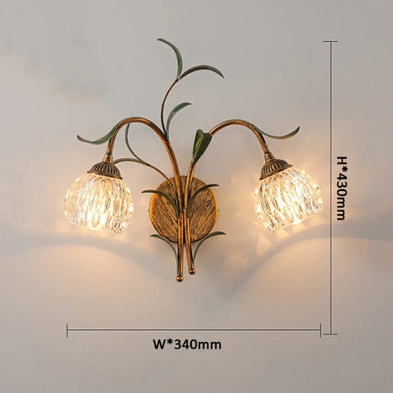 Applique murale style rétro bronze fleur