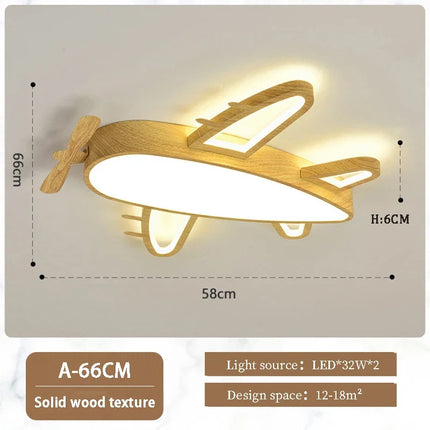Plafonnier avion en bois et fer pour chambre enfant — LZ4N7Q2