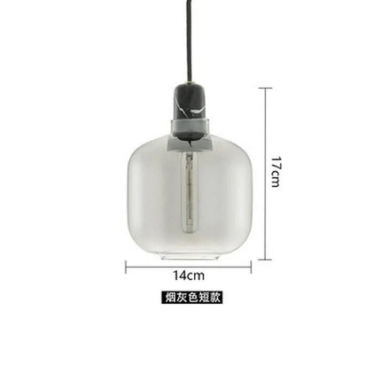 Suspension en verre avec détail marbre au design industriel élégant — LZ4X9B2