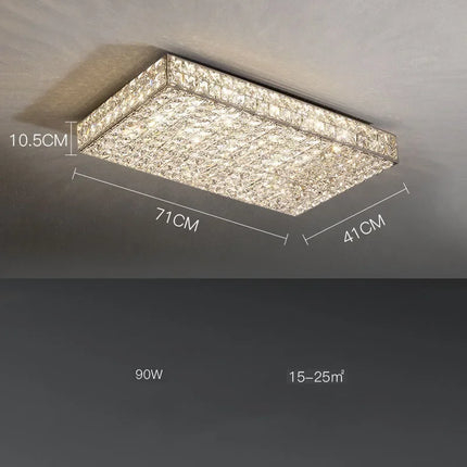 Plafonnier LED carré en cristal au design moderne pour intérieur — LZ4X9J