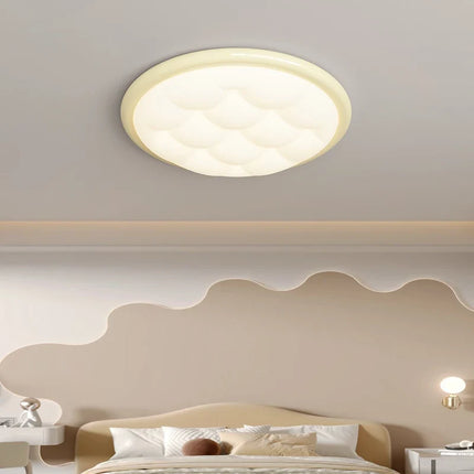 Plafonnier moderne simple couleur crème avec protection oculaire — LZ4X9T1