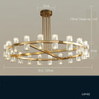 Diamètre 100 cm / Cadre en bronze / Lumière blanche