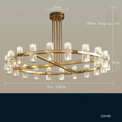 Lustre en laiton et cristal pour décoration haut de gamme — LZ3V9Q7J