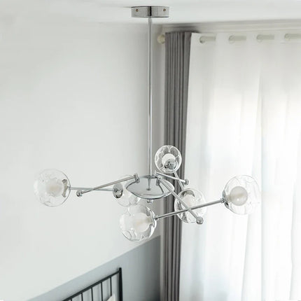 Lustre en verre clair style Bauhaus pour hôtel — LZ4G7XQ