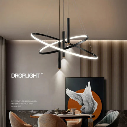 Lustres LED rondes modernes pour salon salle à manger cuisine île Lustre suspension lumières luminaire décor à la maison éclairage intérieur