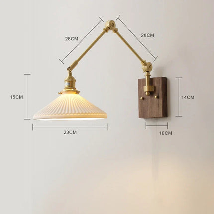 Applique murale LED pivotante en cuivre avec interrupteur à chaîne — LZ4X9T2
