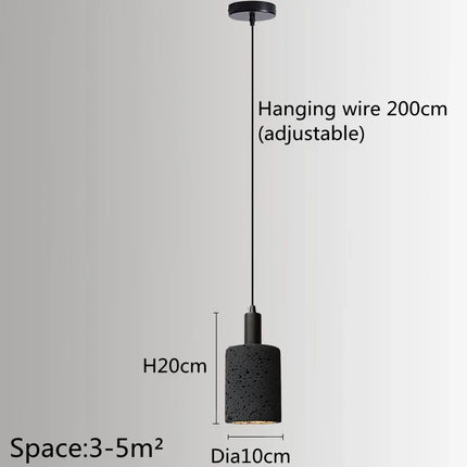 Suspension De Style Industriel Rétro Trou Noir Pierre LED Pendel Art Nordique Design Lustre pour Bar Salle À Manger Chambre