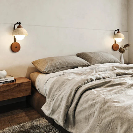 Applique murale LED demi-cercle en travertin au design moderne — LZ4X9P2