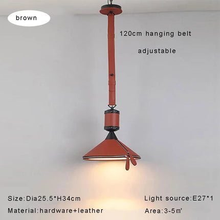 Lustre LED moderne avec ceinture en cuir pour décoration intérieure — LZ4X9P