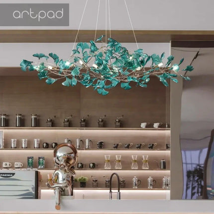 Lustre nordique Artpad avec feuilles en acrylique pour intérieur — LZ4X9M