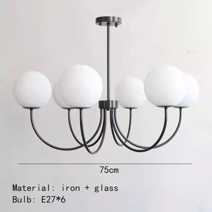 Lustre suspendu moderne en verre avec structure métallique — LZ4X9P7