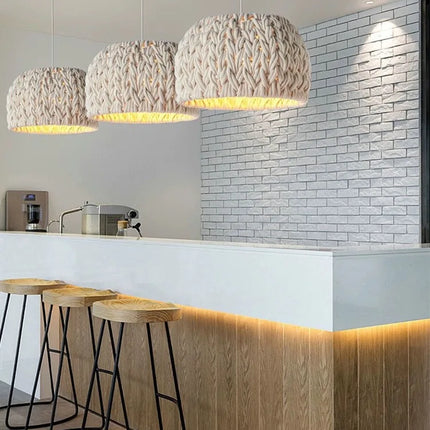 Lustre suspension intérieur en corde tissée à la main — LZ4X9JQ