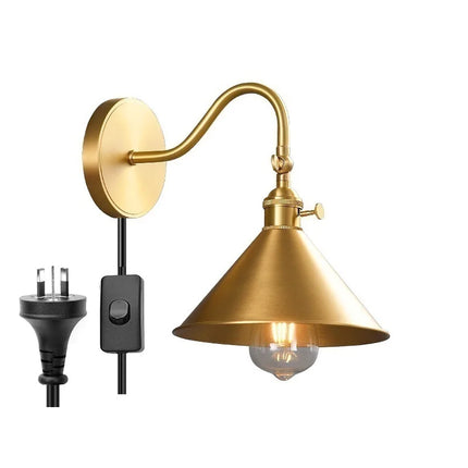 Applique murale moderne en cuivre avec chaîne et ampoule LED Edison réglable — LZ4X9P2