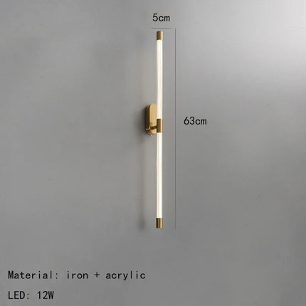 Applique murale LED minimaliste en acrylique avec finition métallique et gradation — LZ4P9XQ