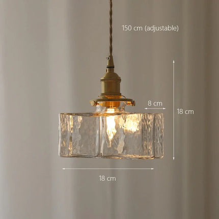 Lustre suspension japonais en verre avec éclairage LED minimaliste — LZ4P9XQ