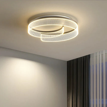 Plafonnier LED moderne avec abat-jour rond en acrylique transparent — LZ4QJ7M