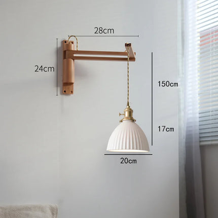 Applique murale LED télescopique style rétro japonais en laiton et verre — LZ4X9P2