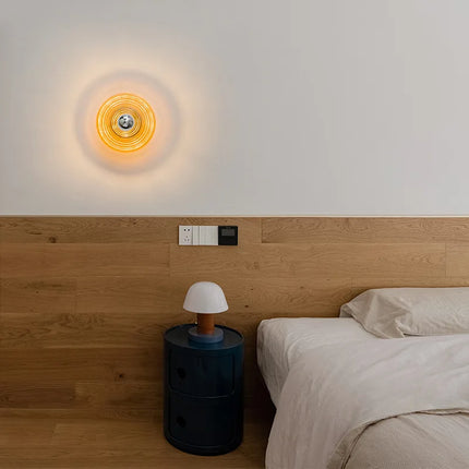 Applique murale LED ronde en verre effet ondulations d'eau nordique — LZ4X9T2