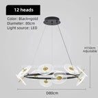 12 têtes d'or noir / Lumière trichromatique