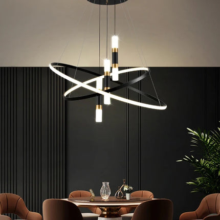 Lustres LED rondes modernes pour salon salle à manger cuisine île Lustre suspension lumières luminaire décor à la maison éclairage intérieur