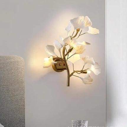 Applique murale LED design feuille de ginkgo pour hall et salon — LZ4X9M